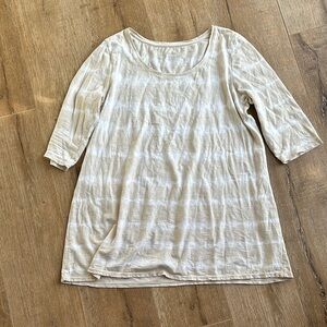 J. Jill Cream Tunic 3/4 Sleeve Relaxed Boxy Style